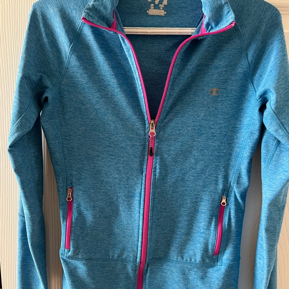 Champion Blue and Pink Women's Hoodie